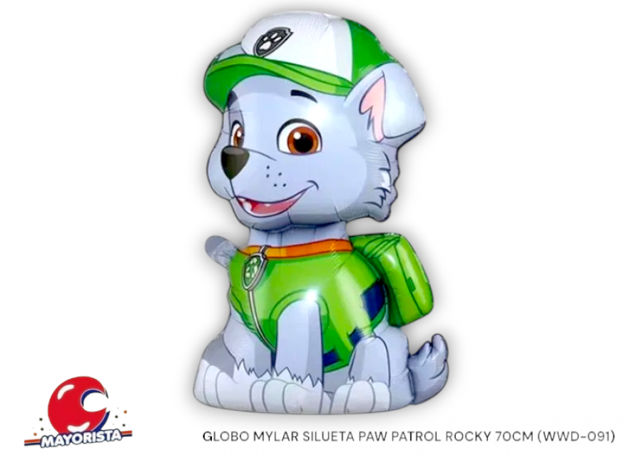 [6181] GLOBO MYLAR SILUETA PAW PATROL ROCKY 70CM (WWD-091) CHG