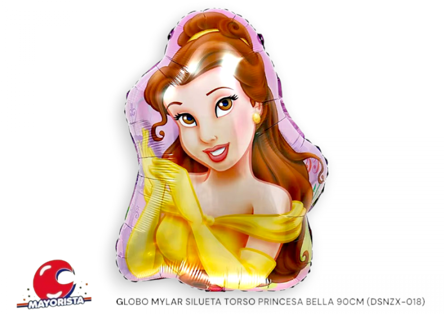 [1975] GLOBO MYLAR SILUETA TORSO PRINCESA BELLA 90CM (DSNZX-018) CHG