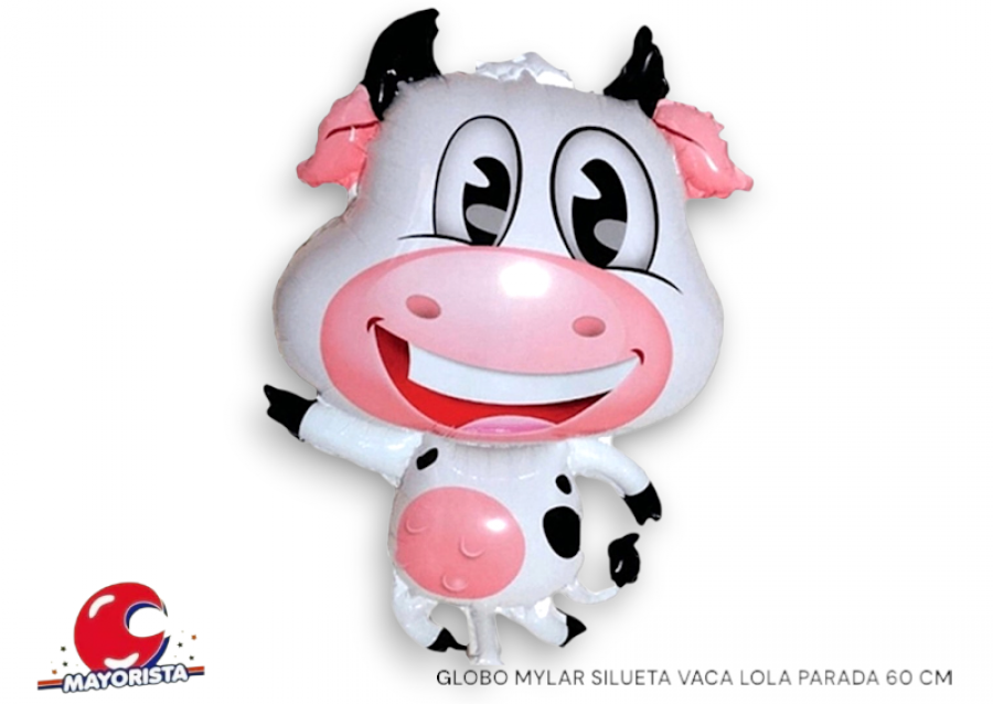 [2075] GLOBO MYLAR SILUETA VACA LOLA PARADA 60 CM (LX) CHG