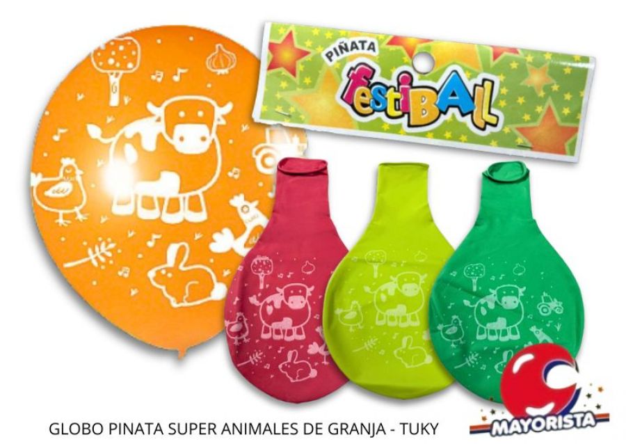 [2092] GLOBO PINATA SUPER ANIMALES DE GRANJA - TUKY