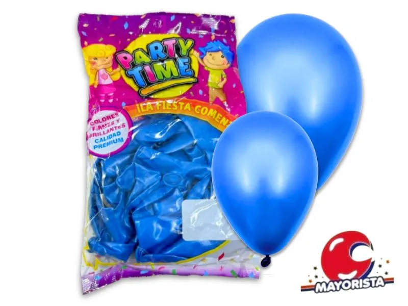 GLOBOS 12 X 25 PERLADO AZUL FRANCIA PARTY TIME (57930) DILAX