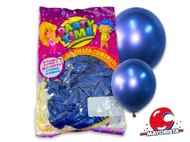 GLOBOS 12 X 25 PERLADO AZUL OSCURO PARTY TIME (51020) DILAX