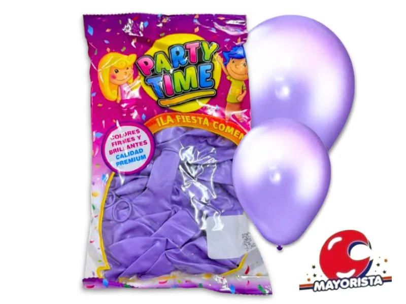 GLOBOS 12 X 25 PERLADO LILA CLARO PARTY TIME (57817) DILAX