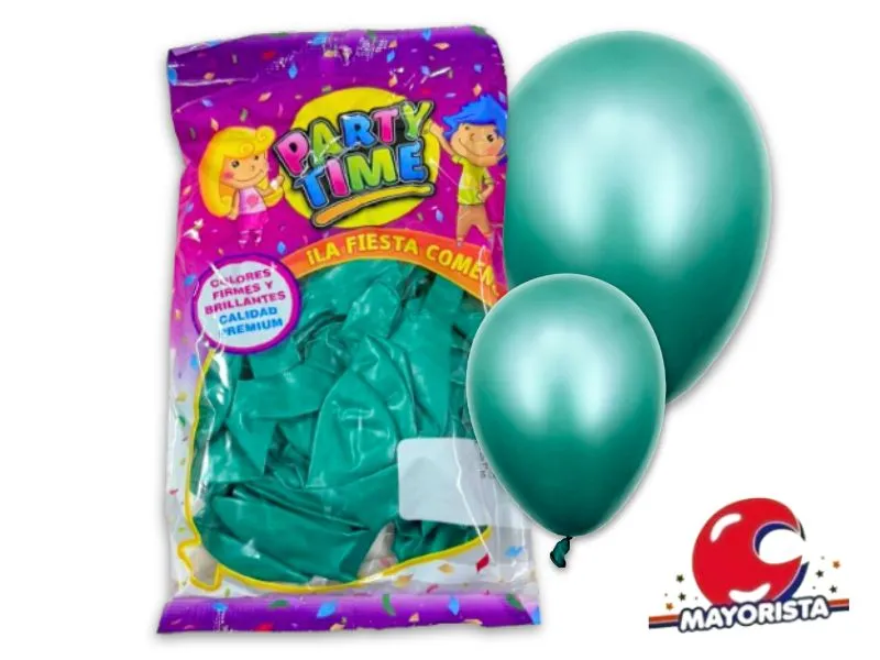GLOBOS 12 X 25 PERLADO VERDE OSCURO PARTY TIME (51402) DILAX