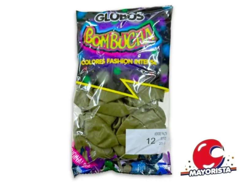 GLOBOS 12 X 25 STANDARD VERDE PALTA BOMBUCHA