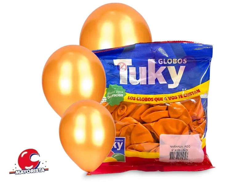 GLOBOS 9 X 25 PERLADO NARANJA - TUKY
