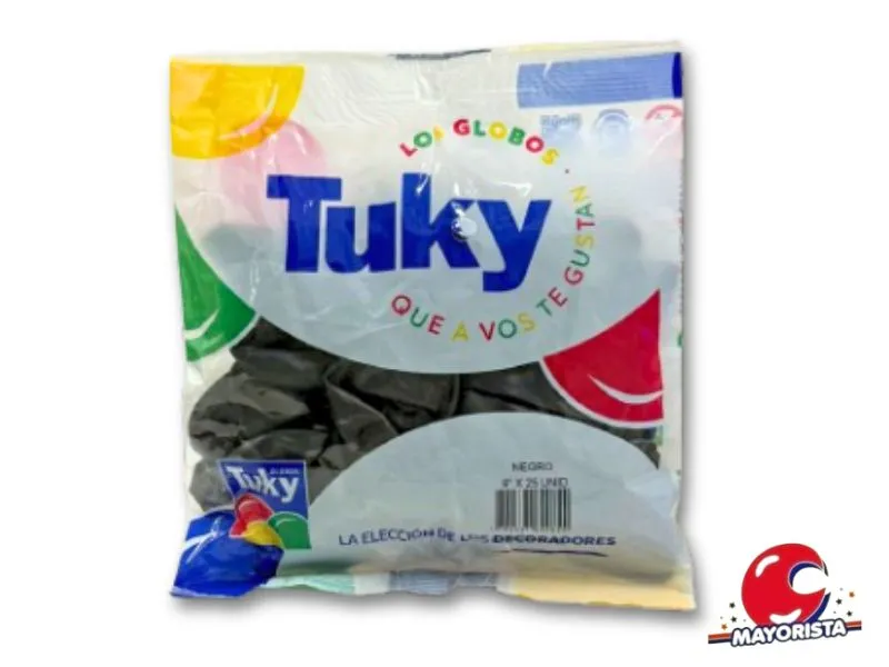 GLOBOS 9 X 25 STANDARD NEGRO - TUKY