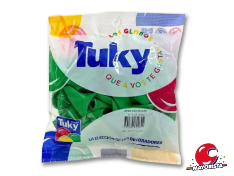GLOBOS 9 X 25 STANDARD VERDE OSCURO - TUKY