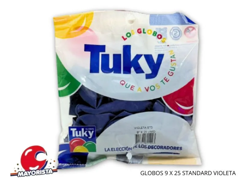GLOBOS 9 X 25 STANDARD VIOLETA - TUKY
