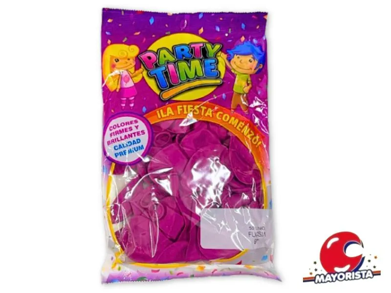 GLOBOS 9 X 50 STANDARD FUCSIA PARTY TIME (55141) DILAX