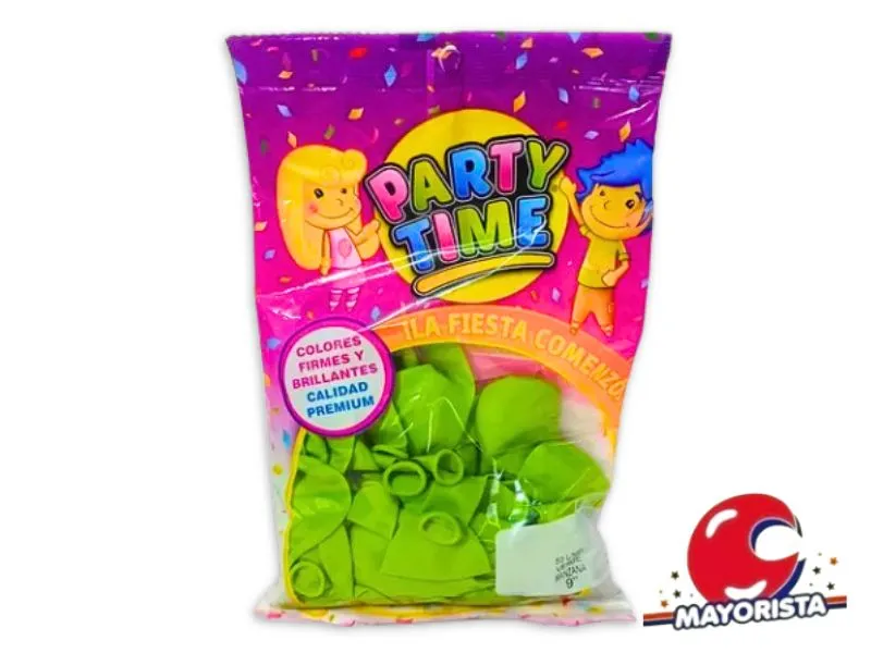GLOBOS 9 X 50 STANDARD VERDE MANZANA PARTY TIME (55189) DILAX