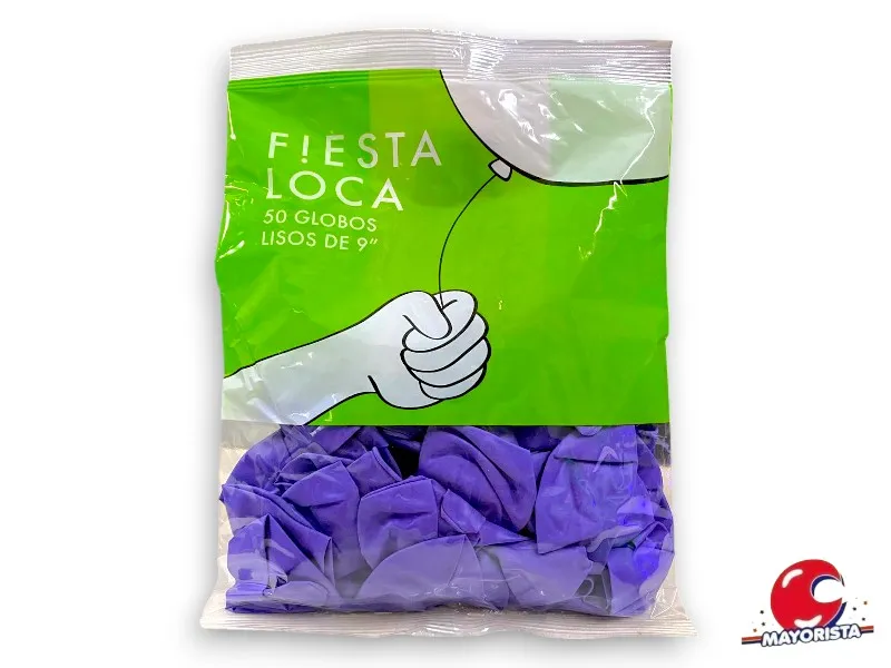 [7791014020063] GLOBOS 9 X 50 STANDARD VIOLETA - FIESTA LOCA