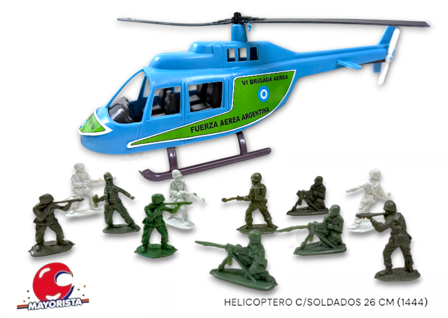HELICOPTERO C/SOLDADOS 26 CM (1466) RUESTES