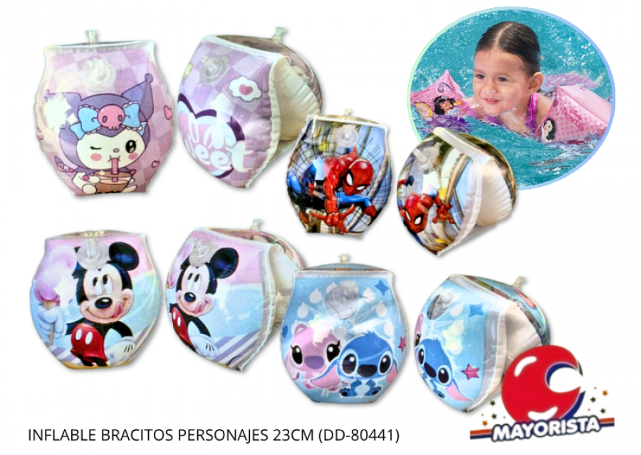 [3942] INFLABLE BRACITOS PERSONAJES 23CM (DD-80441) - SOL