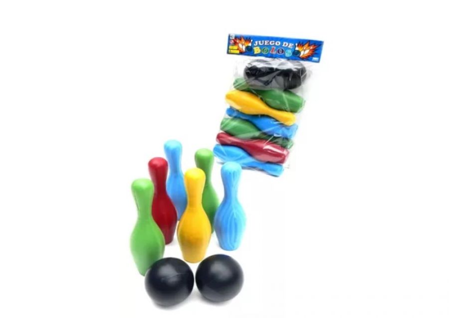 JUEGO DE BOWLING X 6 BOLOS (21CM) + 2 PELOTAS - TACAMAN