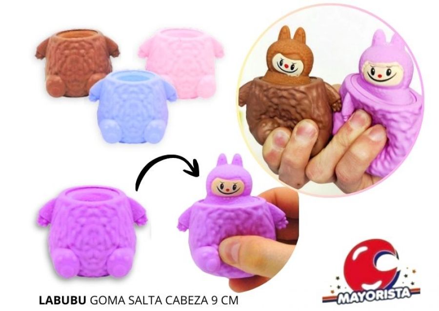 LABUBU GOMA SALTA CABEZA 9 CM - SOL