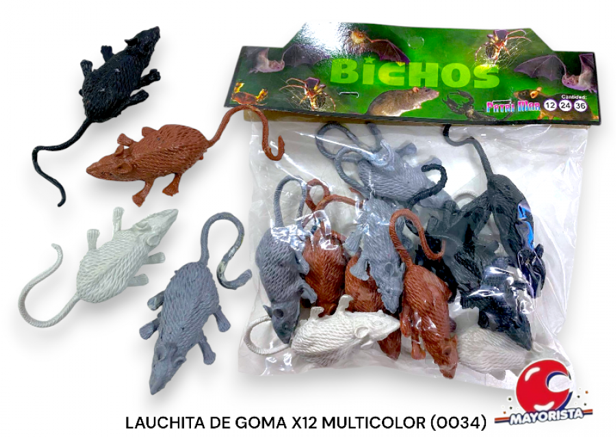 [4125] LAUCHITA DE GOMA X12 MULTICOLOR (0034) PATRIMAR
