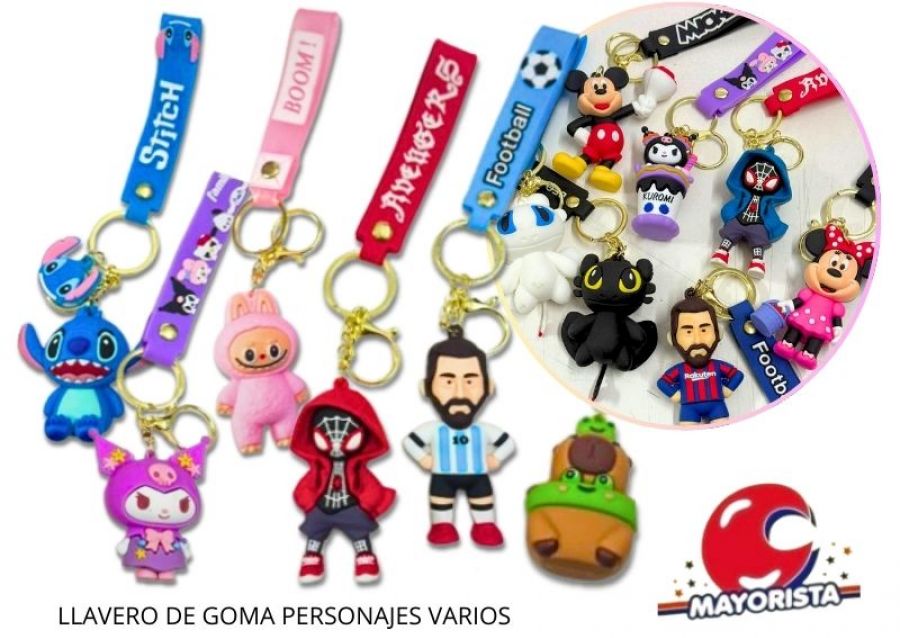 LLAVERO DE GOMA PERSONAJES VARIOS - SOL