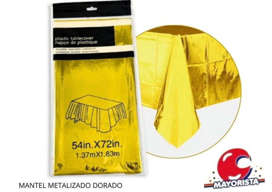 [2590] MANTEL METALIZADO DORADO 183X137 (YJ0800) YJ IMPORT