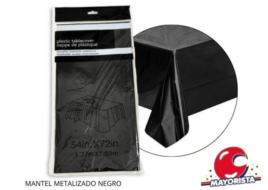 [2641] MANTEL METALIZADO NEGRO 183X137 (YJ0800) YJ IMPORT