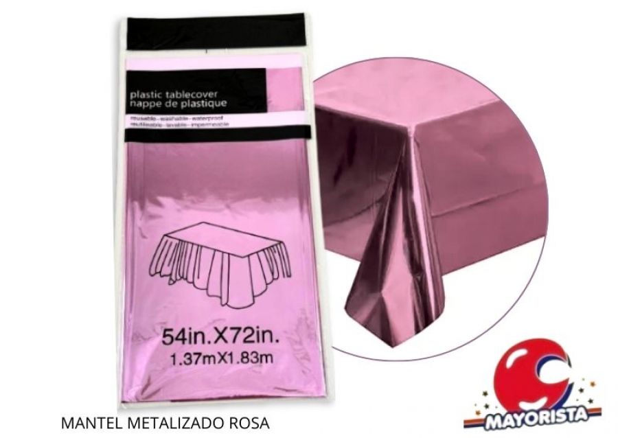 [2947] MANTEL METALIZADO ROSA 183X137 (YJ0800) YJ IMPORT