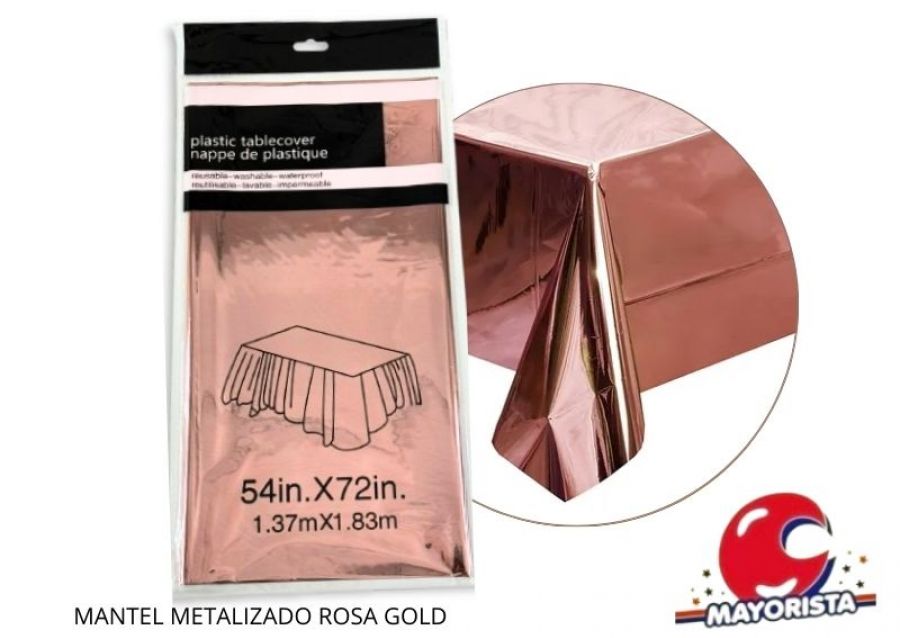 [2819] MANTEL METALIZADO ROSA GOLD 183X137 (YJ0800) YJ IMPORT