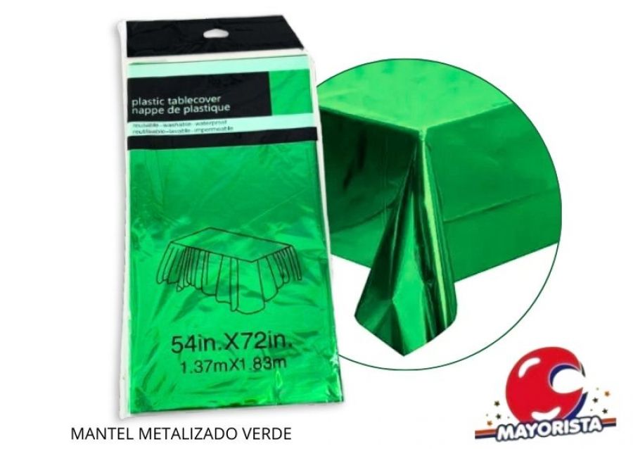 [2631] MANTEL METALIZADO VERDE OSCURO 183X137 (YJ0800) YJ IMPORT