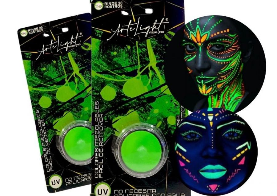 [6901028505017] MAQUILLAJE ARTISTICO X 1 VERDE FLUO 5 GRS (5017) ARTELIGHT