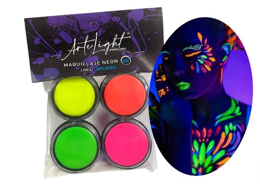 [000000027037] MAQUILLAJE ARTISTICO X 4 FLUO VER/AM/FUC/NAR 5 GRS C/U (7037) ARTELIGHT