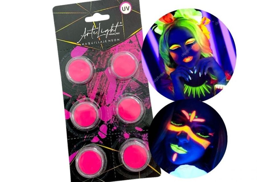 [6901028509015] MAQUILLAJE ARTISTICO X 6 FUCSIA FLUO 2 GRS C/U (9015) ARTELIGHT