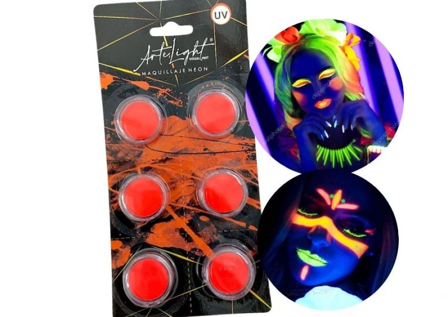 [6901028509046] MAQUILLAJE ARTISTICO X 6 NARANJA FLUO 2 GRS C/U (9046) ARTELIGHT