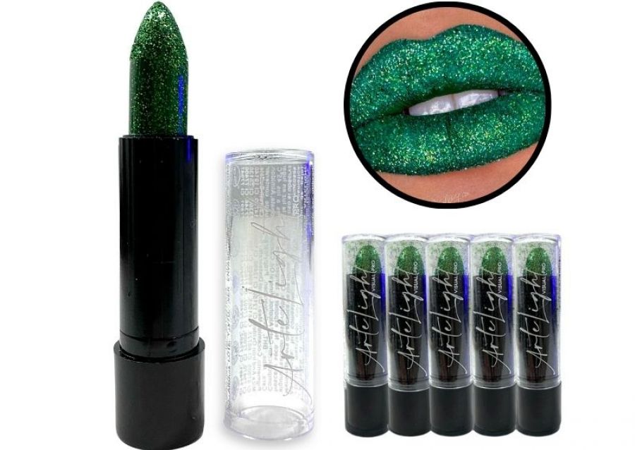 MAQUILLAJE LABIAL C/GLITTER VERDE 5 GRS (7486) ARTELIGHT