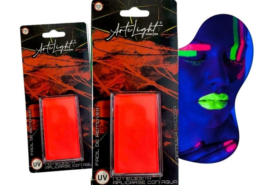 [6901028509282] MAQUILLAJE RECTANGULAR NARANJA FLUO BLISTER 25 GRS (9282) ARTELIGHT