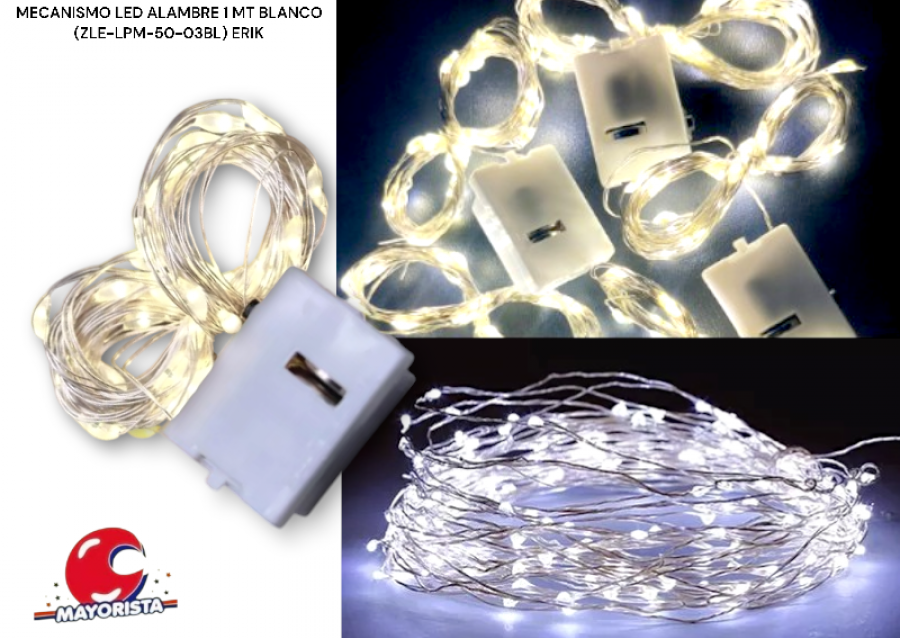 MECANISMO LED ALAMBRE 1 MT BLANCO (ZLE-LPM-01BL/YJ0669) YJ IMPORT