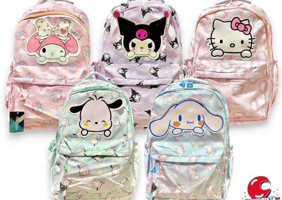 [20241982319117] MOCHILA LONA 3 CIERRES KUROMI/KITTY 45 CM (A911-5) MODA