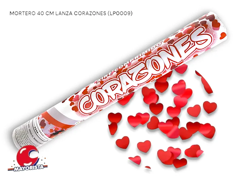 MORTERO 40 CM LANZA CORAZONES METALIZADO (LP0009) YJ IMPORT