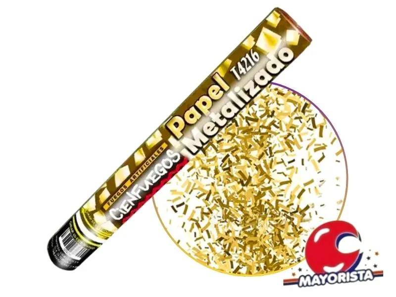 MORTERO 40 CM PAPELES METALIZADOS DORADO X 1 (UT4216) CIENFUEGOS