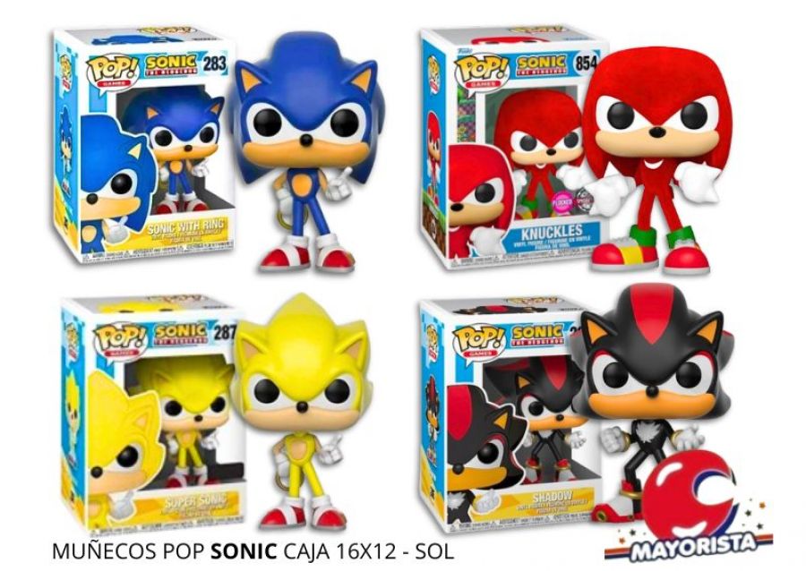 MUNECOS POP SONIC CAJA 16X12 - SOL
