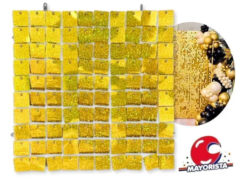 PANEL SHIMMER WALL DORADO HOLOGRAFICO 30X30 (YJ0694) YJ IMPORT