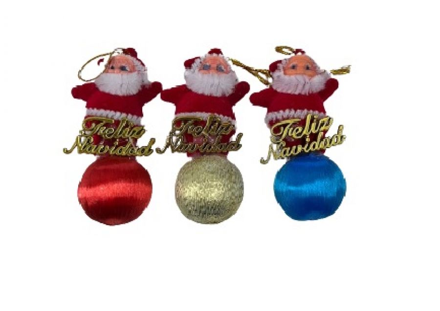 [6056991053260] PAPA NOEL 8 CM X 1 C/PELOTA FELIZ NAVIDAD (NS105326) POKA