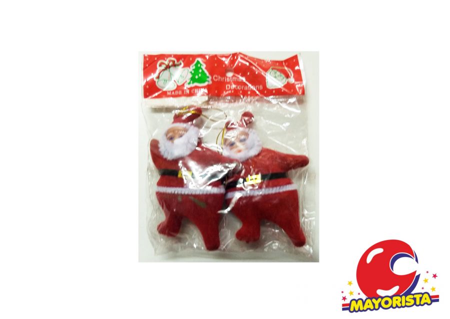 [4894095903935] PAPA NOEL X 2 ROJOS EN BOLSA (90393) CHRISTMAS DECORATIONS