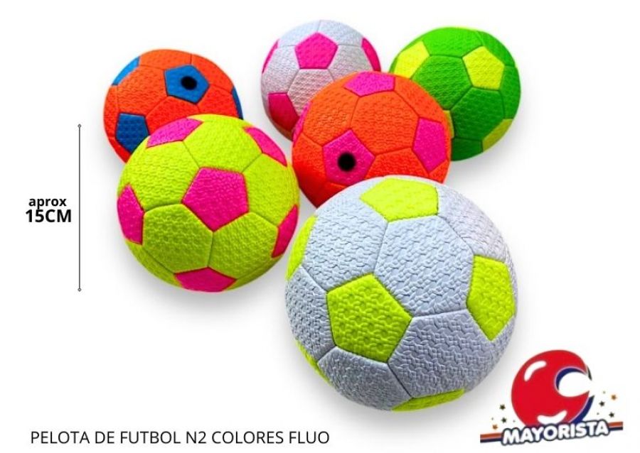 PELOTA DE FUTBOL N2 COLORES FLUO (WILY)