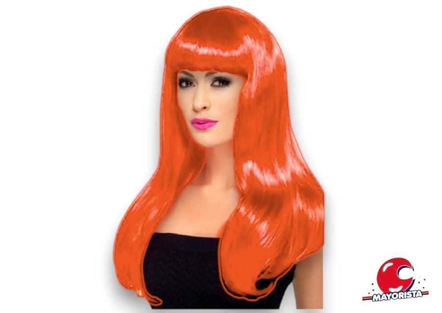 PELUCA LACIA LARGA NARANJA (YJ0695) YJ IMPORT
