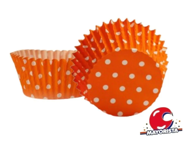 [3069] PIROTINES N 10 X 25 LUNARES NARANJA (CONVIDA)