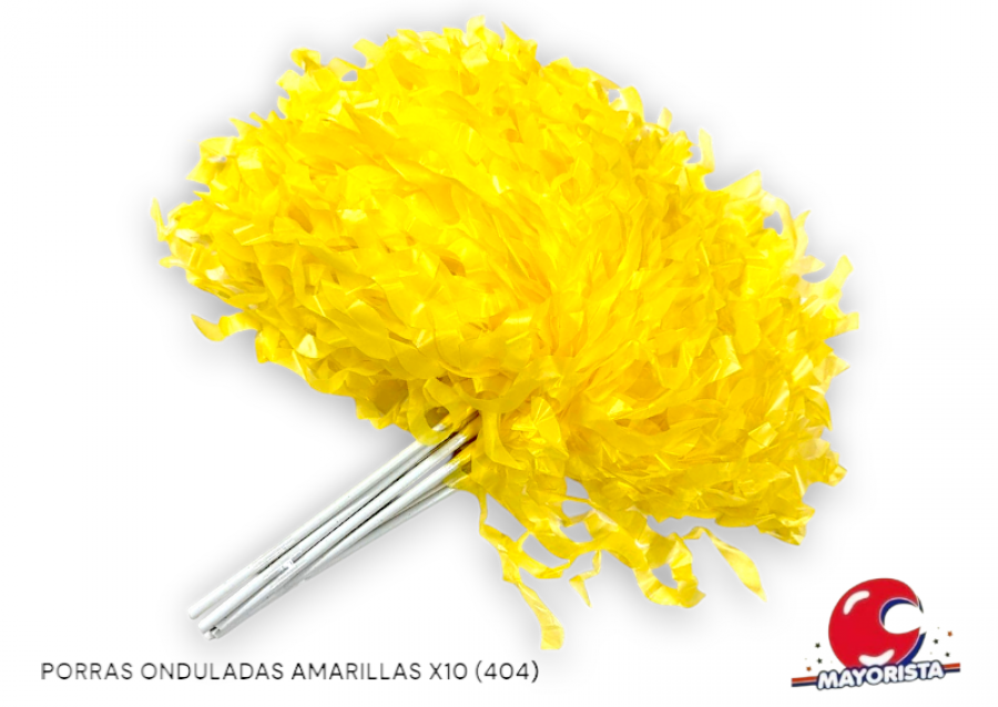 PORRAS ONDULADAS AMARILLAS X10 (404) COTILLON NACIONAL