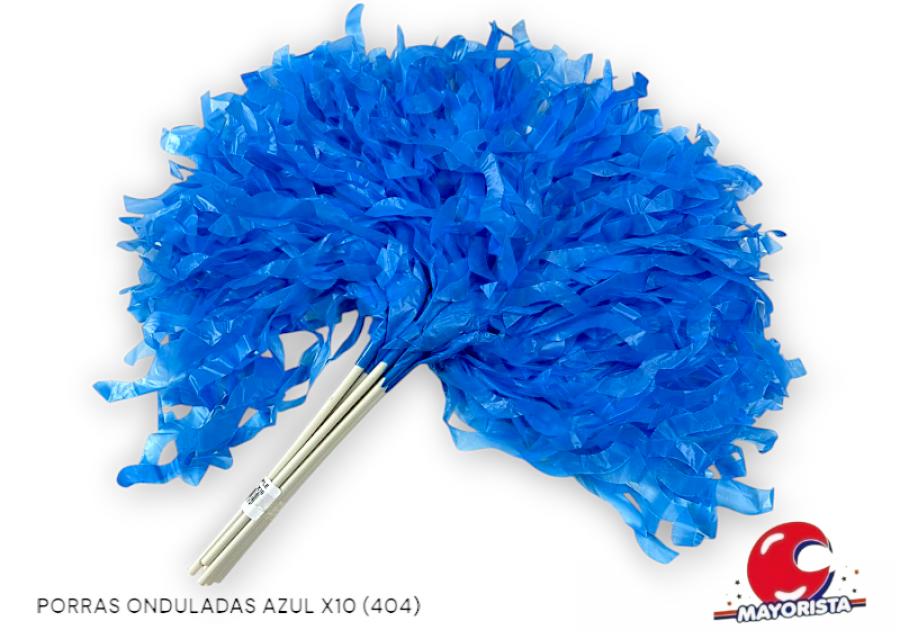 PORRAS ONDULADAS AZUL X10 (404) COTILLON NACIONAL