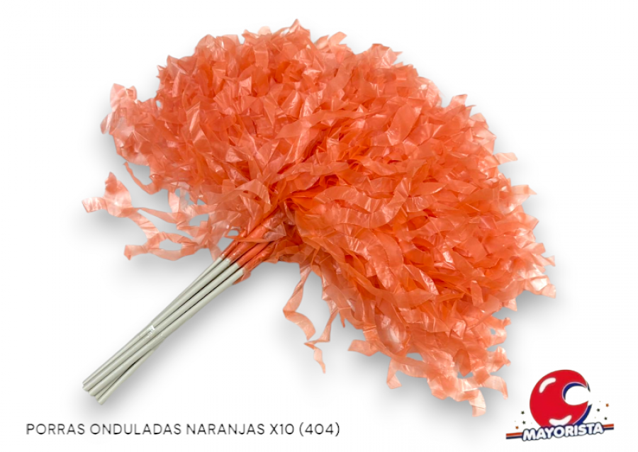 PORRAS ONDULADAS NARANJAS X10 (404) COTILLON NACIONAL