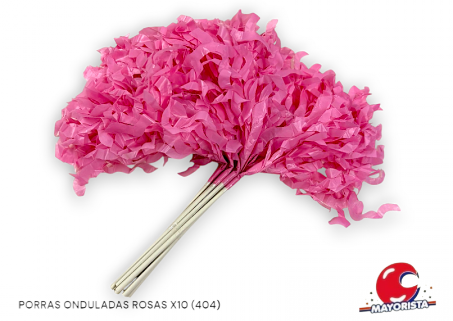 PORRAS ONDULADAS ROSAS X10 (404) COTILLON NACIONAL