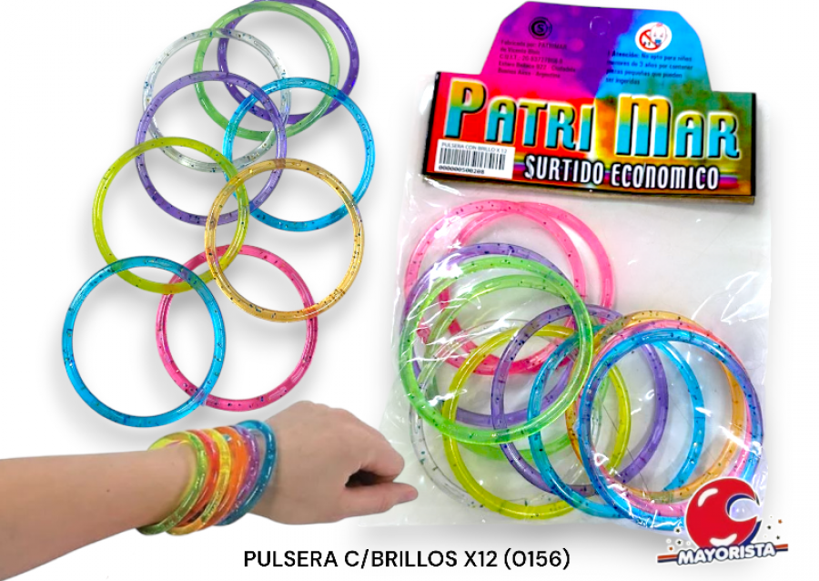 PULSERA C/BRILLOS X12 (0156) PATRIMAR