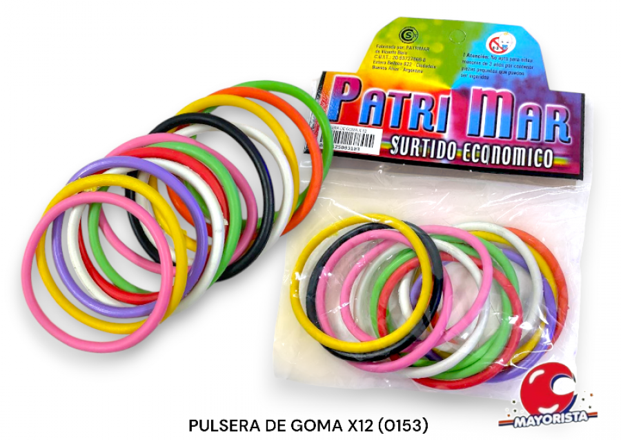 PULSERA DE GOMA X12 (0153) PATRIMAR